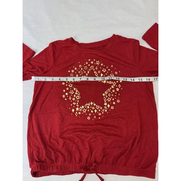 NWOT Christmas Sweater Kids Cat & Jack Red Gold Stars Holiday Kids Medium 7/8 - Picture 5 of 8